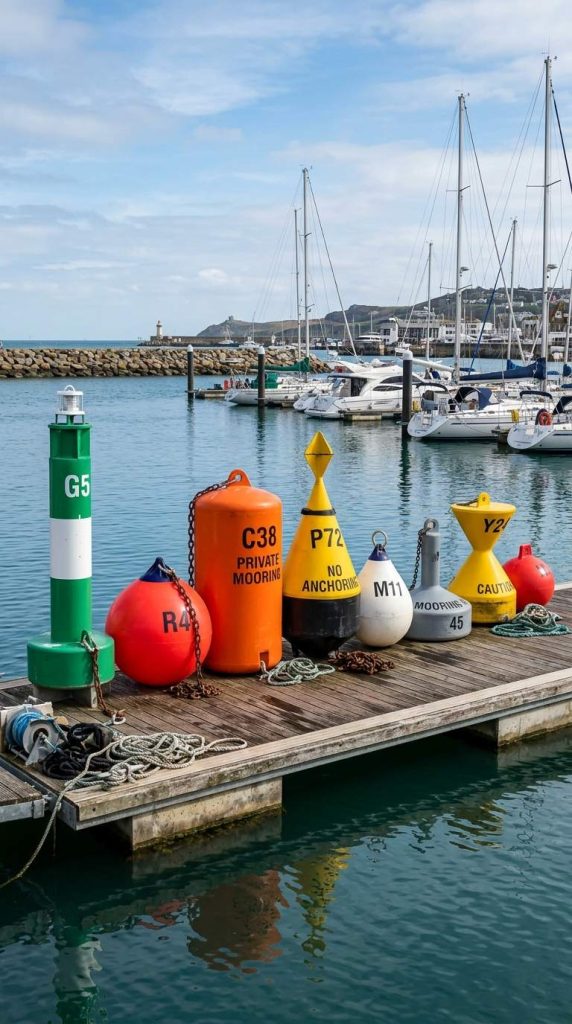 different shape mooring buoys
